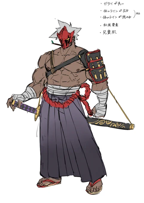どっかの通りすがりのSAMURAI
お題に沿って作ったキャラです
 #創作 #落書き 