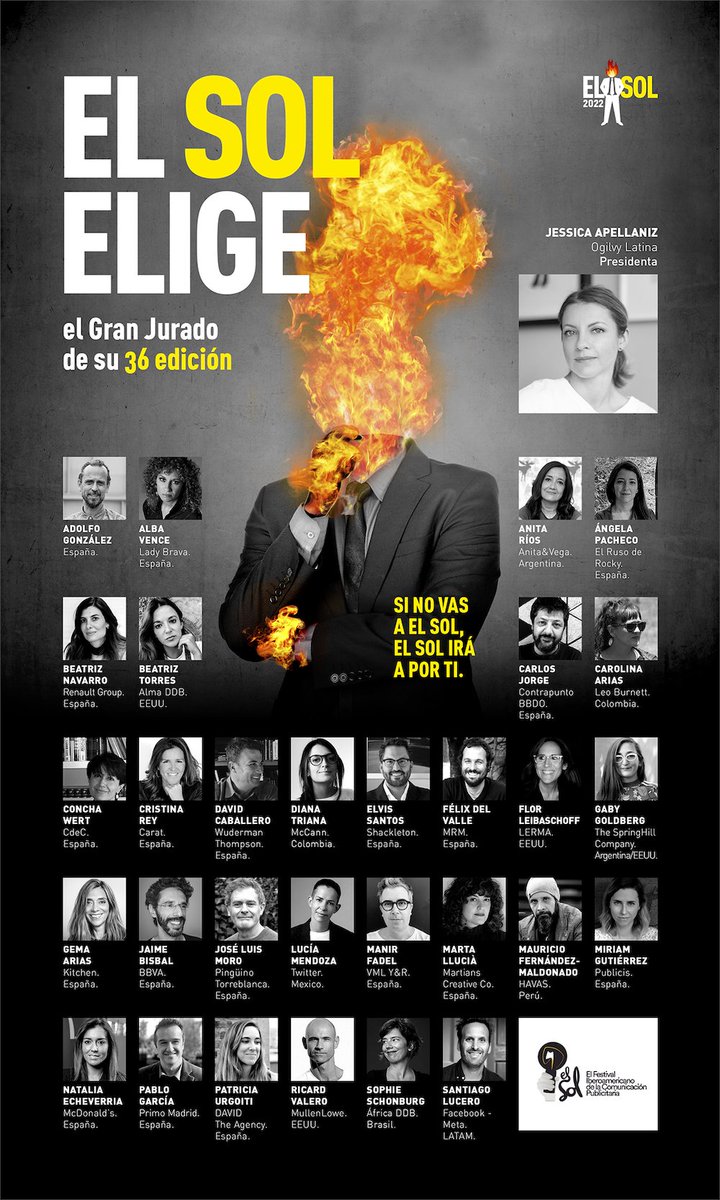 ReasonWhy's tweet photo. El Sol ha conformado ya su Gran Jurado, que valorará in situ los trabajos inscritos. La 36 edición se celebrará durante los días 1 y 2 de junio en Madrid || Más info 👉🏽 https://t.co/eng0pFiyNa https://t.co/5JADEcuVqc