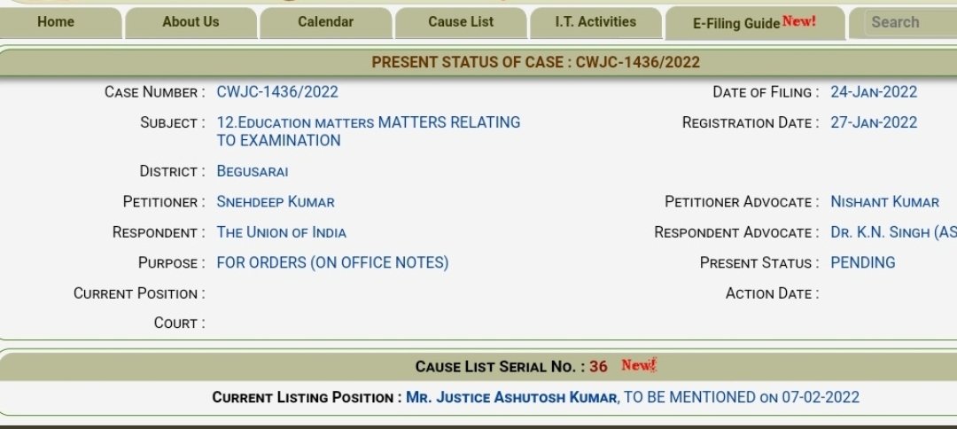 Prajapati9576's tweet photo. #SBTE_Bihar Polytechnic Aspirants case hearing on tomorrow seeking
#SBTEBiharOnlineExamLo. We 
@AIJNSA_official
 as a team worked very hard along with 
@bihar__students
. Hoping for an appropriate decision from #Patna High Court. Best wishes to all Aspirants. https://t.co/ugkEa1Dyfg