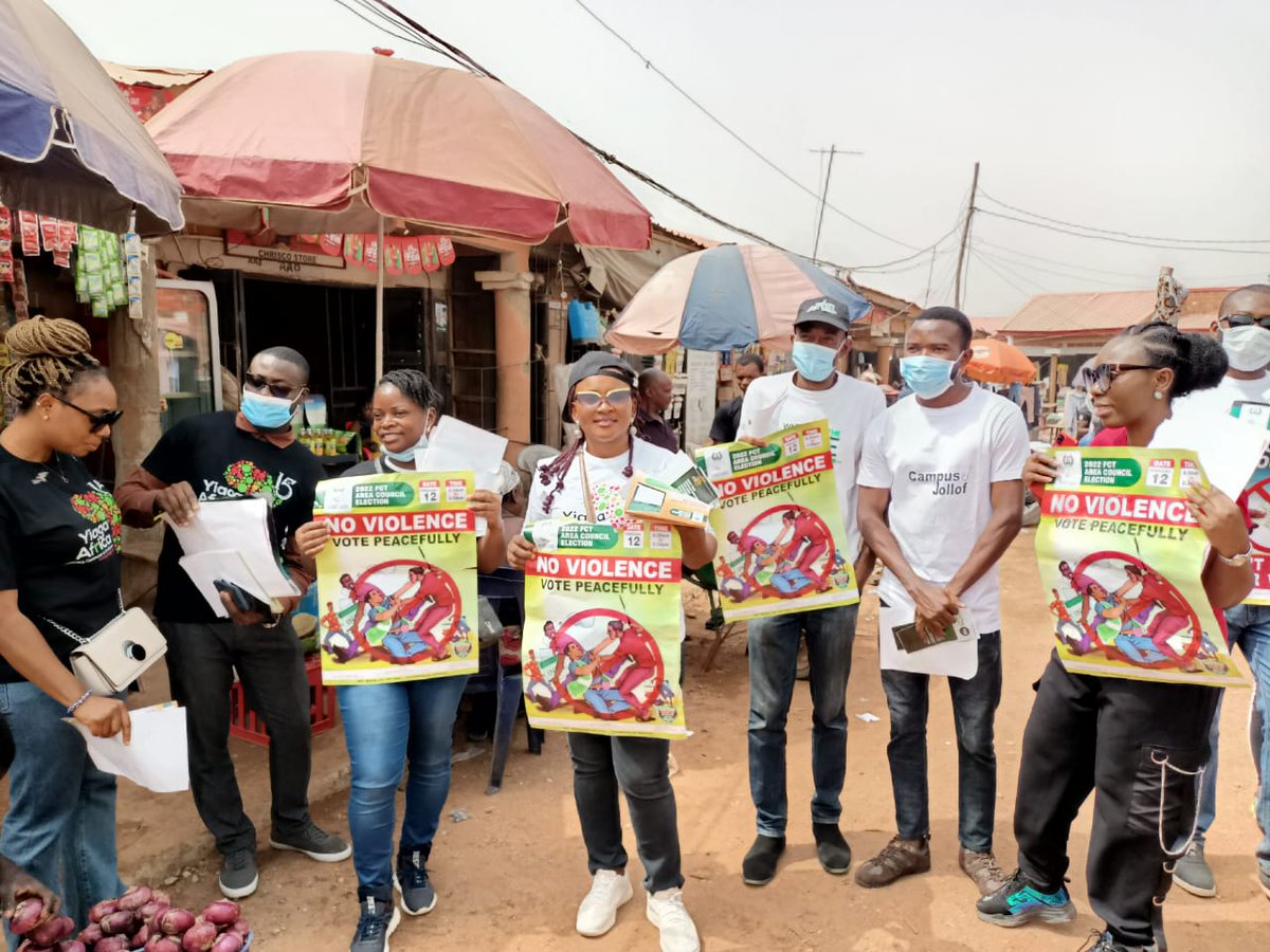 YIAGA's tweet photo. To mark our 15th anniversary, we are conducting a voter education drive to encourage Abuja residents to participate in the upcoming FCT Area council elections.

#Yiagaat15
#WatchingTheVote
#RunToWinNG https://t.co/eNHx0LQx5R