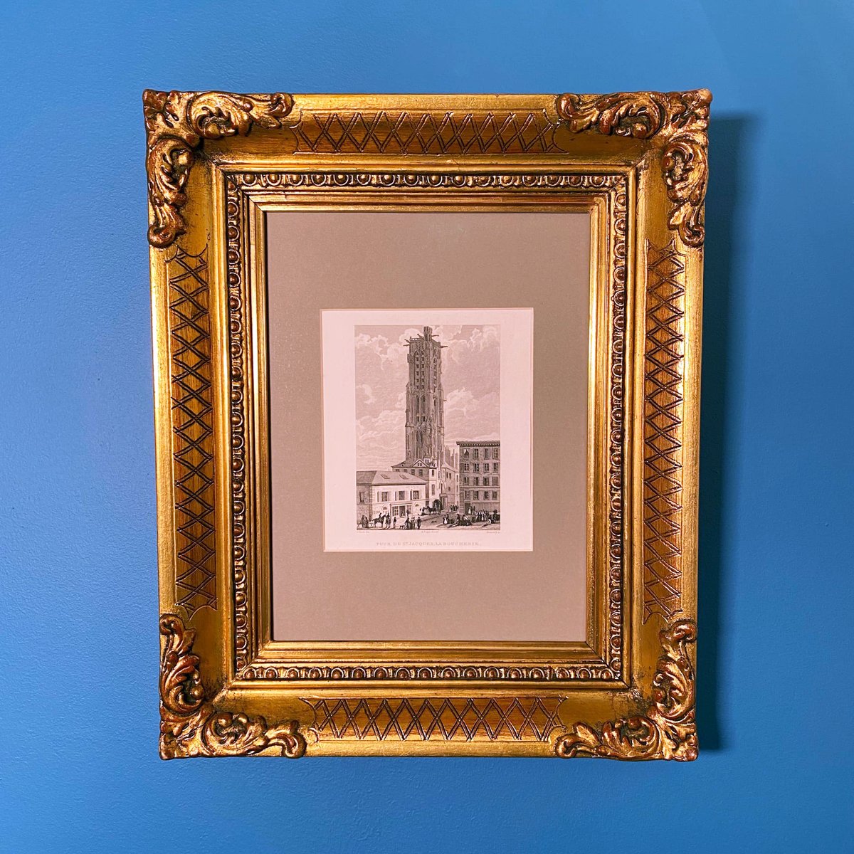 Гравюра. Вид Парижа. Башня Сен-Жак. 1829