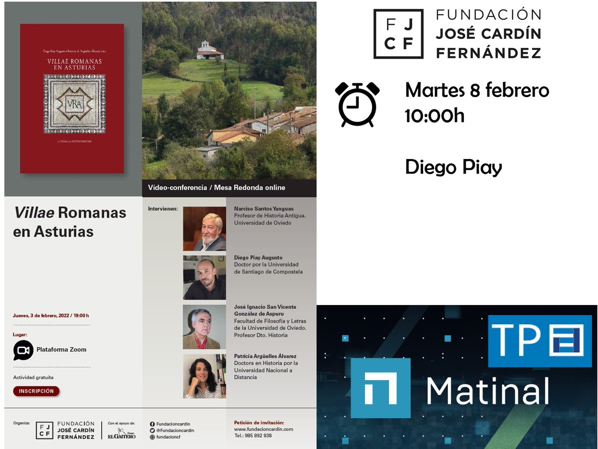 Mañana tenemos una cita #televisiva 📺 con el #matinal de <a href="/TPAnoticias/">TPA Noticias</a> y con uno de los autores de #VillaeRomanasEnAsturias #DiegoPiay ¡No os la perdáis! <a href="/fyluniovi/">Filosofía y Letras</a> <a href="/ArqueoAsturies/">ArqueoAsturies</a> <a href="/_PAMUA_/">PAMUA. Patrimonio, Museos y Arqueología</a> <a href="/arqueologoincnt/">Santiago Rodríguez Pérez</a> <a href="/HispaniaRomana/">Hispania Romana</a> <a href="/UNEDprehistoria/">Dpto. Prehistoria y Arqueología - UNED</a> <a href="/MuseosGijon/">Red Municipal de Museos Gijón/Xixón</a>