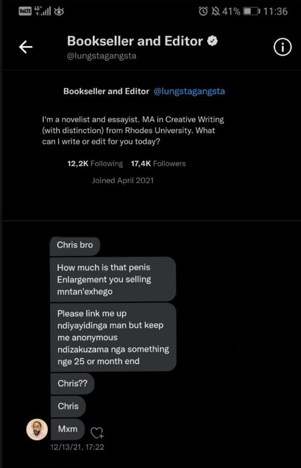 ChrisExcel102's tweet photo. Just because i couldn't help you to grow your penis 🍆... You tryna use my name growing ur dead account.. Have some shame and behave like other verified accounts. https://t.co/GhoJ053D90