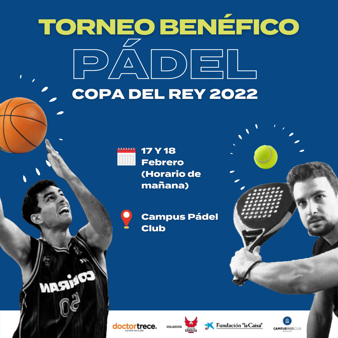 ¡Ha llegado el evento más esperado! #Torneobenéfico con motivo de la #Copadelrey de Baloncesto
¡Los días 17 y 18 de febrero en  @campuspadel! 

Inscríbete en: padelbeneficocopareygranada22.es

El dinero recaudado irá para el #BancodeAlimentos de #SanJuandeDios