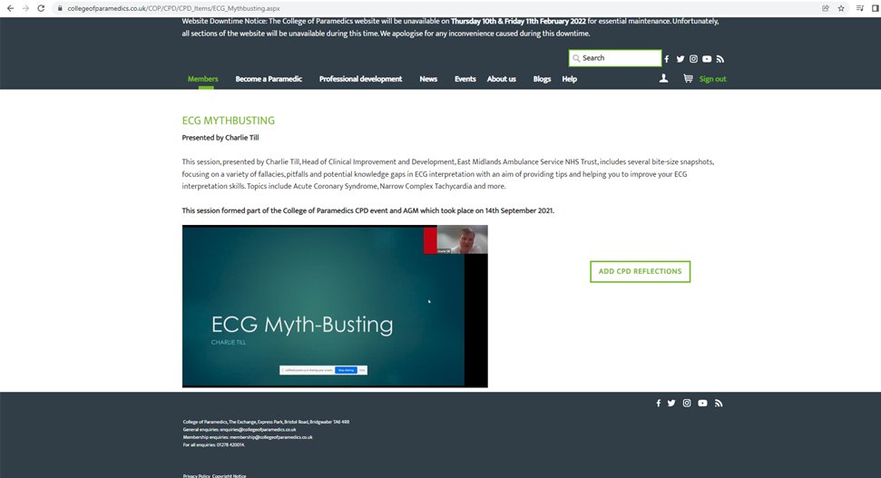 classprofession's tweet photo. Did you miss out on Charlie Till’s ‘ECG Myth-Busting’ presentation? If you’re a member of @ParamedicsUK, you can still access it via their #CPDHub. If you want to learn more about #ECG interpretation, it’s well worth a watch! https://t.co/JBS6kqgsL6 #Paramedic @ParaCharlie https://t.co/jZGICrYrSC