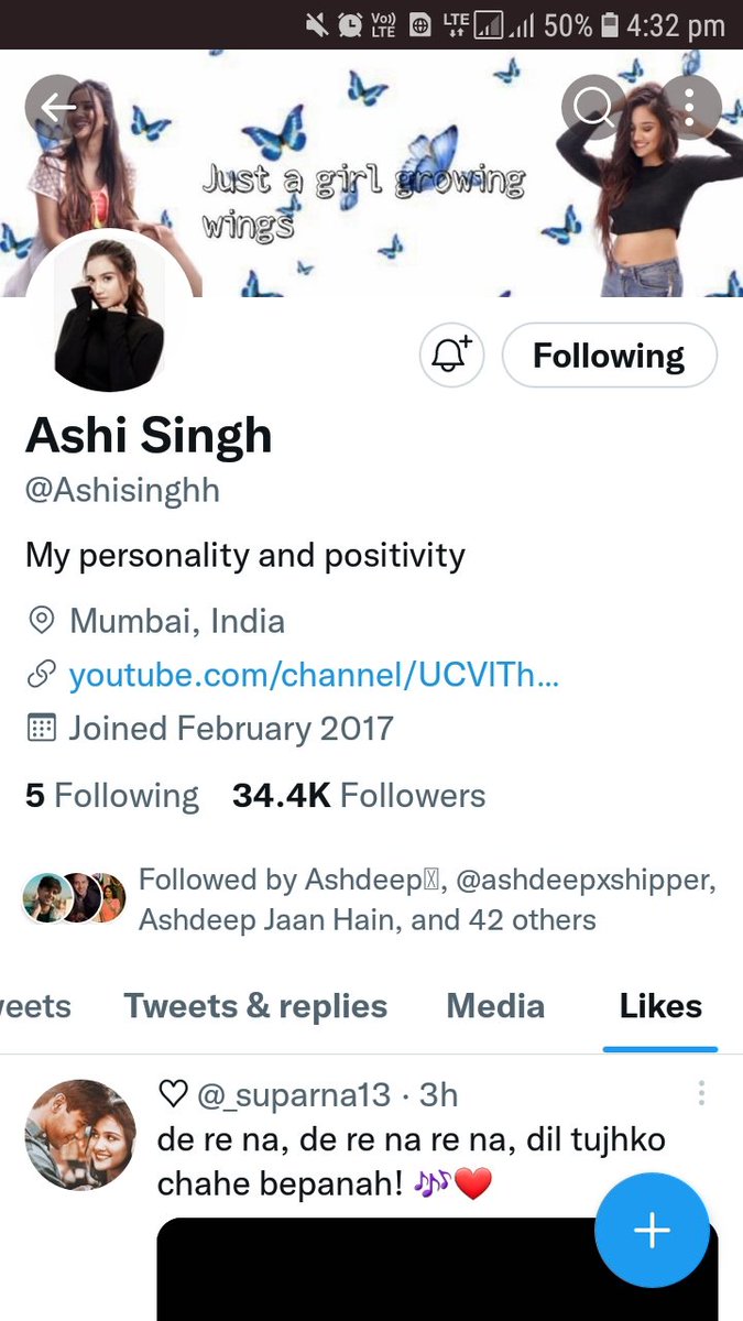 ABestjodi's tweet photo. Ashi Liked 😭😭💃💃
Congratulations @_suparna13
🍀🍀🍋🌶⚫

#AshDeep 
#ashdeepmv #diltujhkochahe https://t.co/lqxDQeAoIE