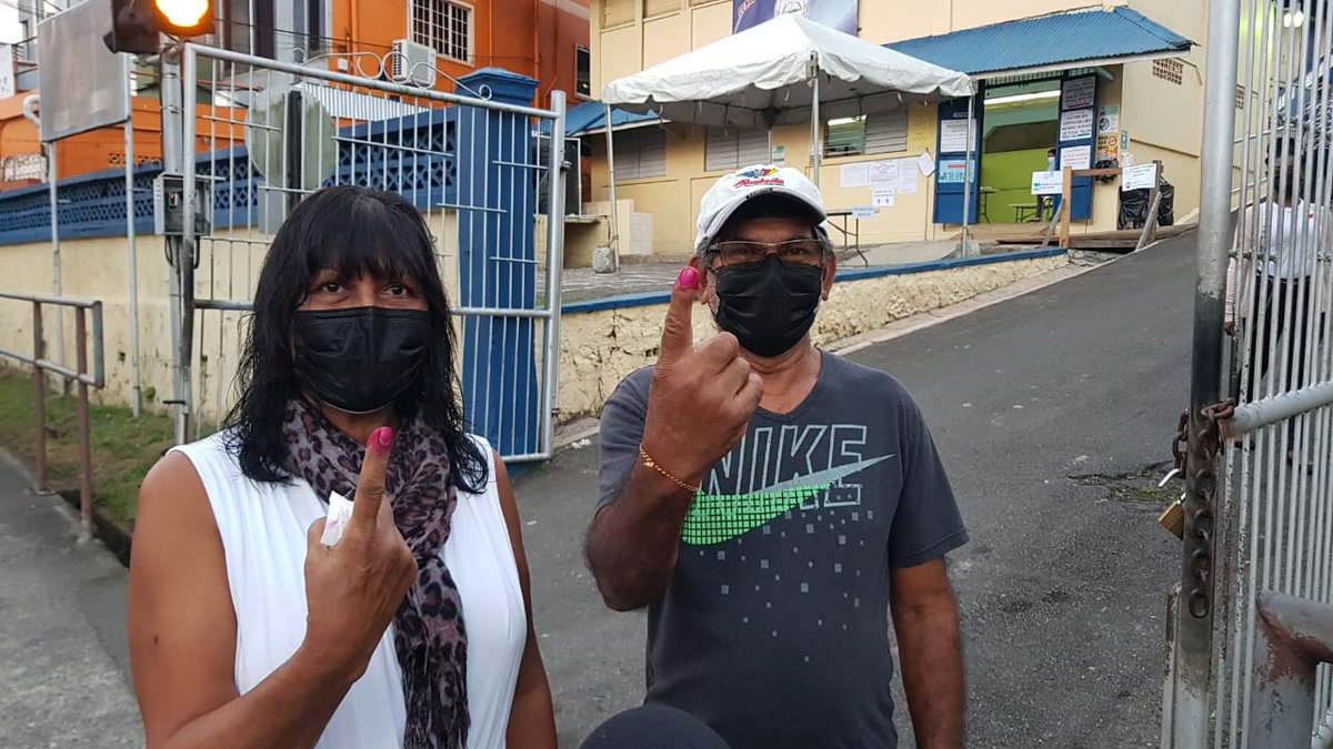 tttliveonline's tweet photo. Ramdeo and Lutchmin Nandlal were the first two to vote at the Penal Presbyterian Primary School. There have been only three votes cast so far at this polling station up to 7am, for the Debe South Bye-Election.
---
#ThreeWayRace #DebeSouth #ByeElection #TTTNews https://t.co/2tM95EznQh