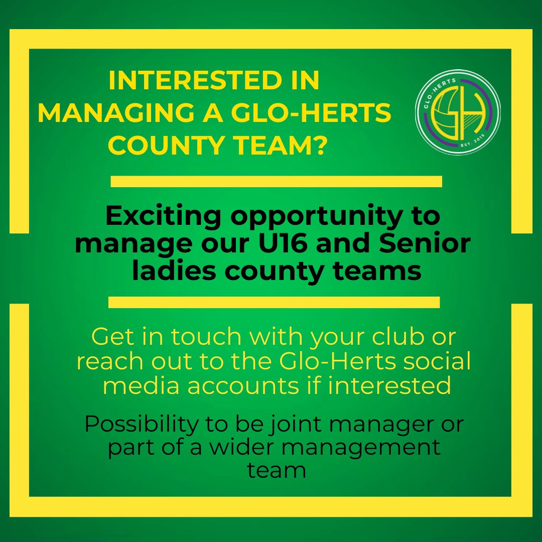 Glo-Herts LGFA (@glohertslgfa) on Twitter photo Would you or someone you know like the opportunity to manage a county side <a href="/GloHertsLGFA/">Glo-Herts LGFA</a> for the 2022 season? #lgfa #gaelicfootballbritain Would you or someone you know like the opportunity to manage a county side <a href="/GloHertsLGFA/">Glo-Herts LGFA</a> for the 2022 season? #lgfa #gaelicfootballbritain