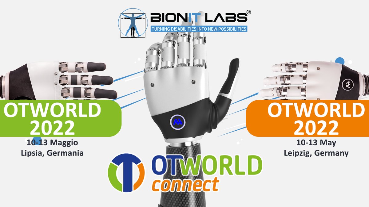 BionITLabs's tweet photo. 📌 SAVE THE DATE: BIONIT LABS SARÀ A #OTWorld2022
Dal 10 al 13 maggio parteciperemo al più grande #evento industriale al mondo dedicato alla #protesica per produttori, rivenditori e fornitori. 🦾
Dopo quest’evento #AdamsHand arriverà sul mercato!🚀 https://t.co/E2juXINoee