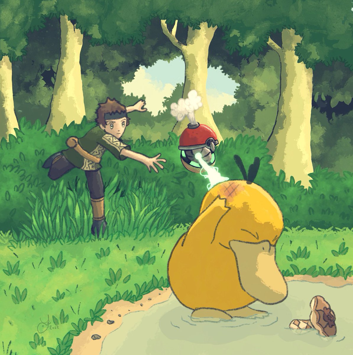 lousytipper's tweet photo. My absolute favourite thing to do in Pokémon Legends Arceus is to sneak attack Psyducks. It makes such a satisfying sound! 😅 

#pokemonlegendsarceus #pokemonfanart #pokémon #psyduck #pokemondrawing #procreate #digitalart #digitalpainting https://t.co/CPRV0nyKNe