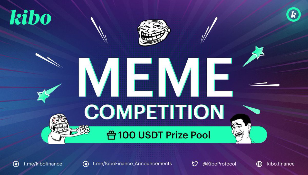 😜 Introducing the brand new Kibo #Meme #Competition!

😉 Show us your meme skills and tickle our funny bones with your creative memes.

😂 Share your meme using #Kibo #KiboMemes, Tag 3 friends &amp; stand a chance to win from the $100 prize pool. Ends on 15 Feb!