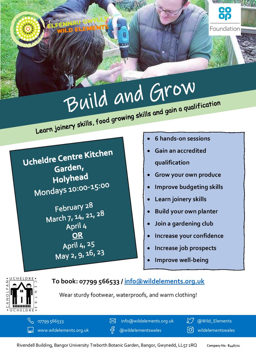 CanUcheldreCtr's tweet photo. Wild Elements Build and Grow
@AngleseyAttractions @WildElementswales #garden #newqualification #joinery https://t.co/aYZzusrMQC