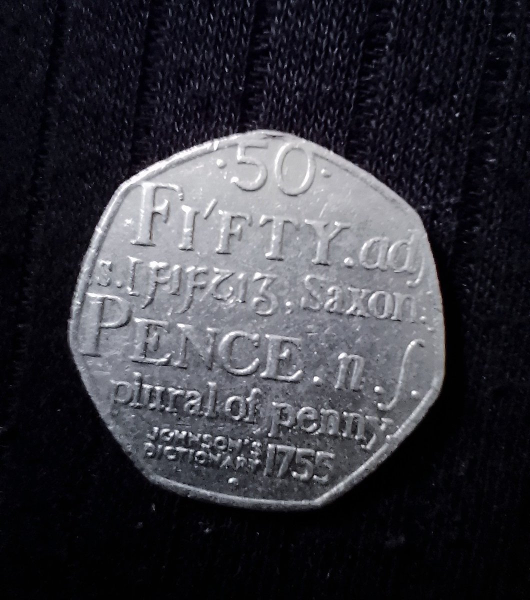 Got this 50p in change yesterday. I didn't know Fi'fty dated to Saxon times
#language #originofwords #50p #Coins