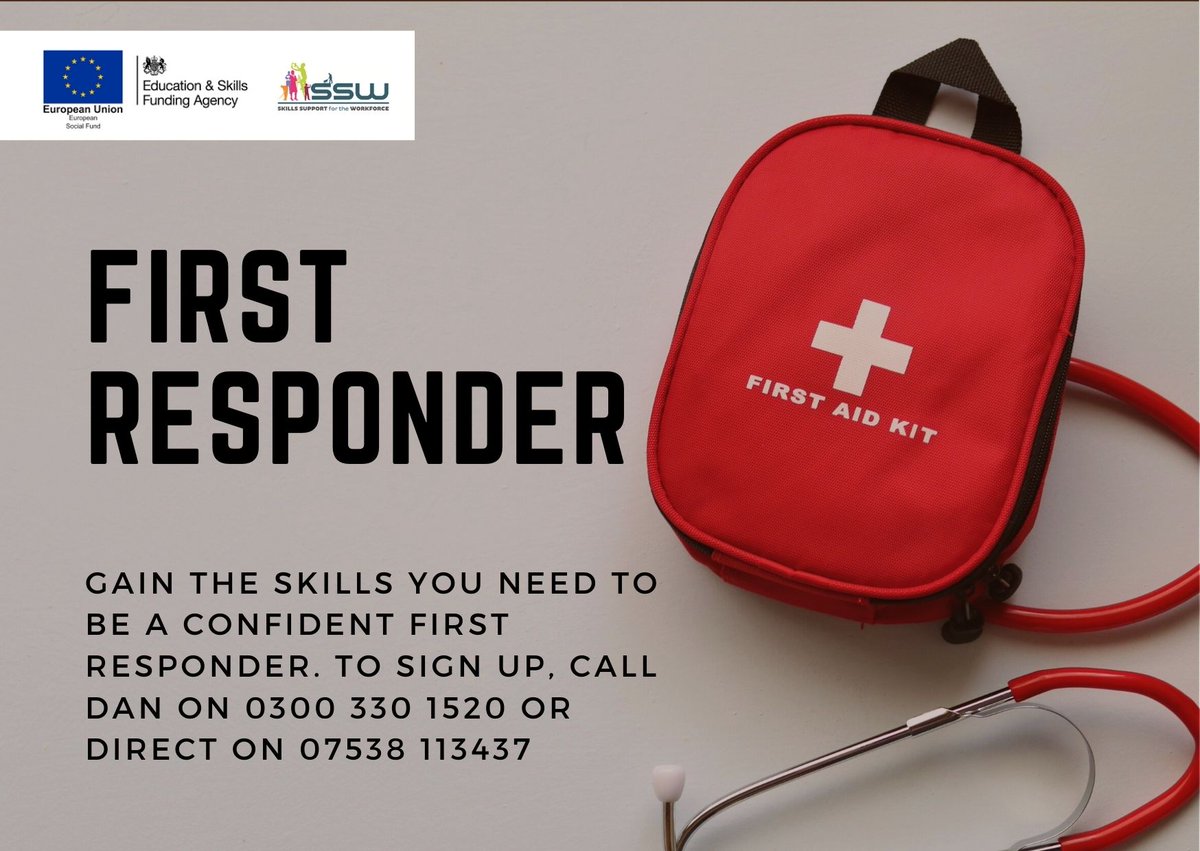 Want to join our Fully-Funded First Responder training course?

Call now to book onto our next session running on 15th February, 9am - 4:30pm in the Wilberforce Building at Hull College #training