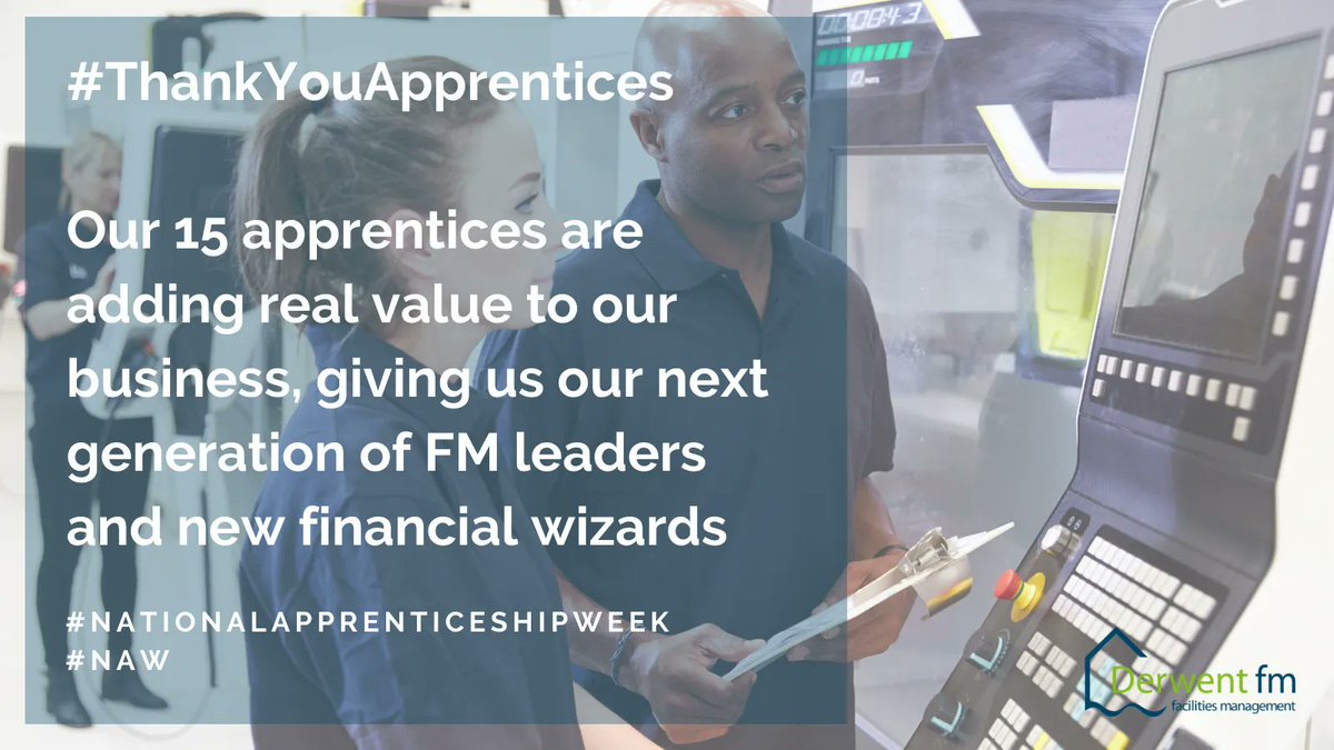 Derwent_FM's tweet photo. #ThankYouApprentices #NAW2022 - our current apprentices are adding real value to our business and customers, giving us our next generation FM leaders and financial wizards #apprenticeships #facman #FacilitiesMgmt https://t.co/F0OEvgfgCj