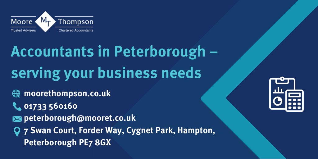 Looking for a team of professional #accountants in #Peterborough?

As specialist tax and business advisors, <a href="/moorethompson/">Thompson Moore</a> are here to support local individuals and businesses.

Find out more at bit.ly/3HT2n19