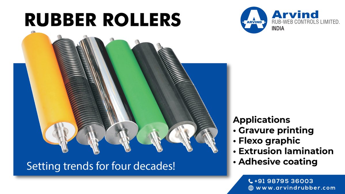 arvindrubberltd's tweet photo. Our range is designed and developed with the best-of-the-breed technology and raw material. Therefore, helps industries in increasing their production.
#Arvindrubber #RubberRoller #Application #Industry #processing #materialhandling #Manufacturing #Ahmedabad #India https://t.co/az2aG16TI8