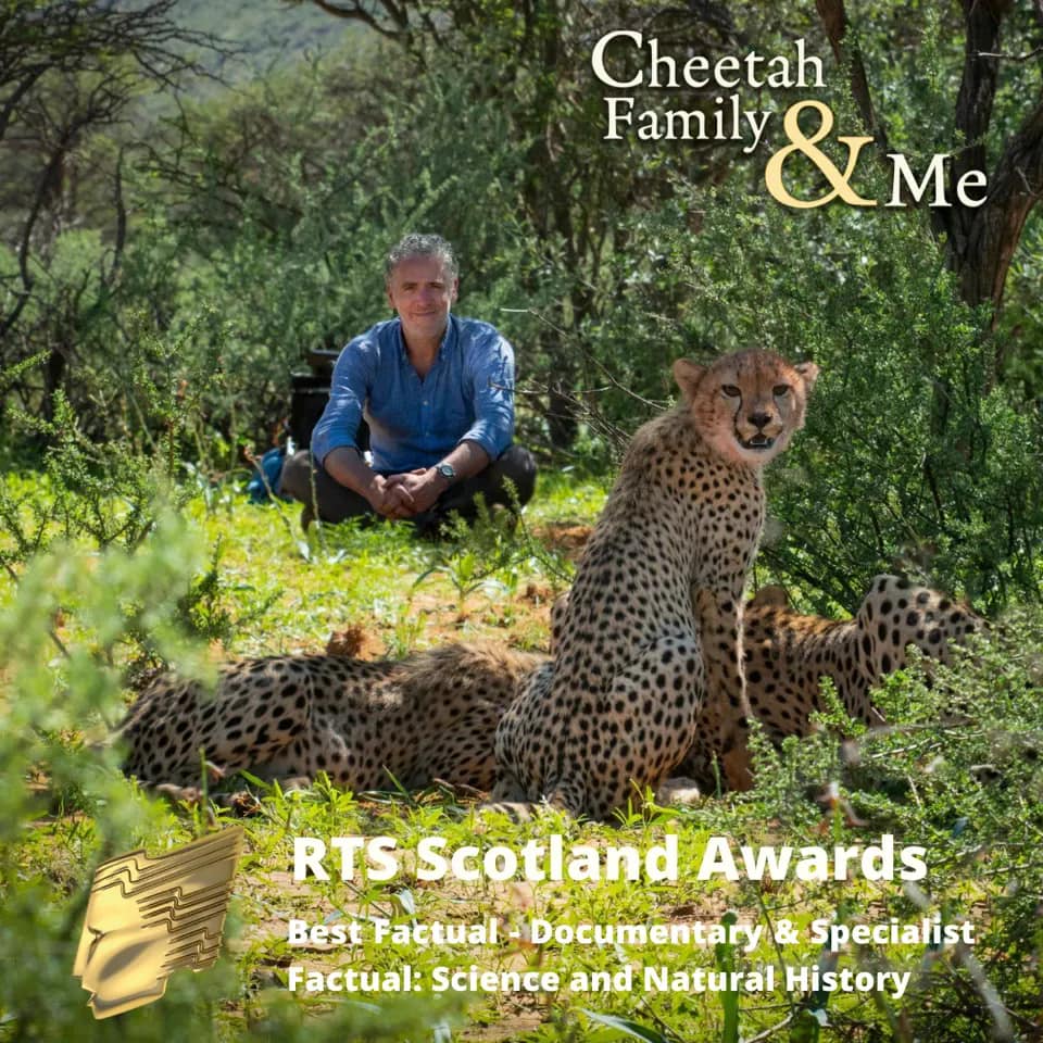 Last night we have just won Best Factual - Documentary &amp; Specialist Factual: Science and Natural History at tonight's RTS Scotland Awards for Cheetah Family &amp; Me🏆   
 
Massive congratulations to the team for their hard work