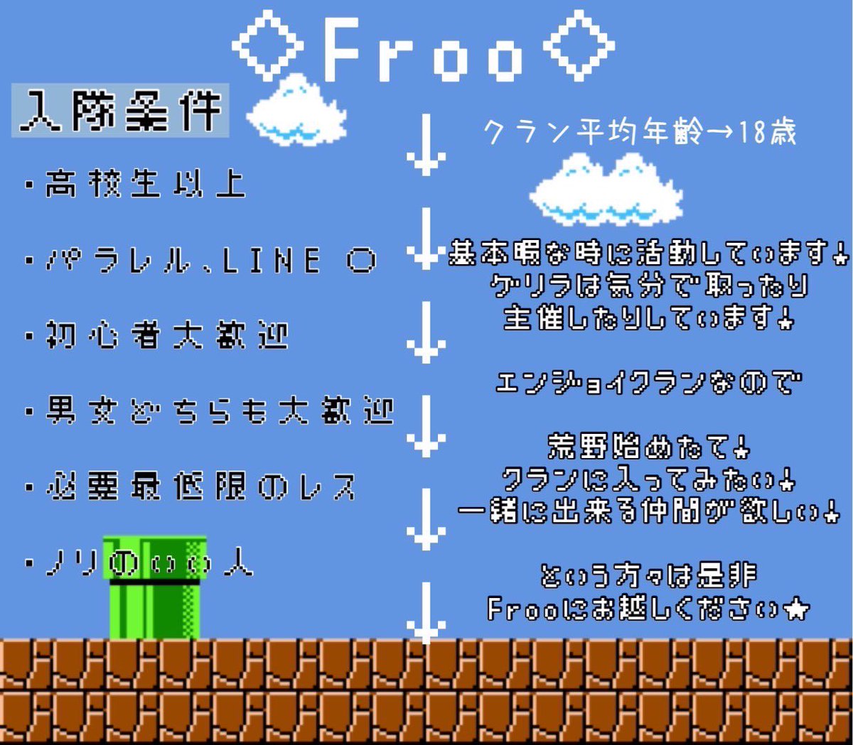 Froo_mane's tweet photo. ┇  クラメン募集  ┇

【Froo】 に入ってみませんか??

下記の画像を見て
わからないことなどは@Froo_maneのDMまでお願いします!!

#荒野行動 #荒野 #荒野クラメン募集中
 #クラメン募集 #荒野女子  #荒野行動してる人と繋がりたい  #荒野行動フレンド募集  #荒野男子  #クランメンバー募集 https://t.co/Z2OcGoW4Hy