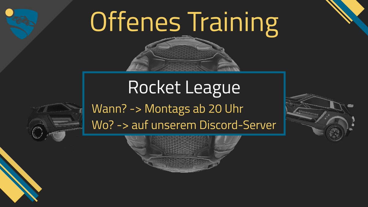 #RocketLeague 
Du suchst nach Mitspielern? Dann schau doch mal bei unserem offenen Training vorbei. Wir freuen uns immer über Verstärkung!

discord.esport-darmstadt.de