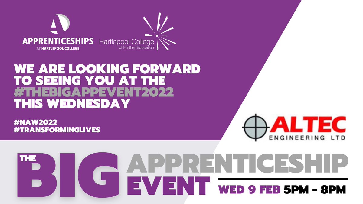 AEL Automation Ltd (@aelautomation) on Twitter photo This Wednesday we are attending one of the biggest Apprenticeship events in the North East at <a href="/hartlepoolfe/">Hartlepool College</a>
Join us, and over 50 other employers to see what is on offer for potential Apprentices with <a href="/HCFEApps/">Apprenticeships at Hartlepool College</a>
More info: bit.ly/BigAppEvent2022 #TransformingLives #BigAppEvent2022 This Wednesday we are attending one of the biggest Apprenticeship events in the North East at <a href="/hartlepoolfe/">Hartlepool College</a>
Join us, and over 50 other employers to see what is on offer for potential Apprentices with <a href="/HCFEApps/">Apprenticeships at Hartlepool College</a>
More info: bit.ly/BigAppEvent2022 #TransformingLives #BigAppEvent2022