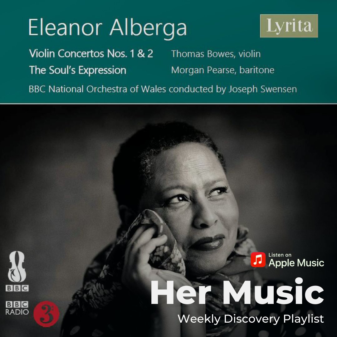 This week on #HerMusic Weekly discoveries you can listen to #EleanorAlberga: Violin Concertos Nos. 1 & 2! This album, by the amazing Jamaican composer Eleanor Alberga, was performed by the BBB National Orchestra of Wales conducted by Joseph Swensen. #DonneWomeninMusic