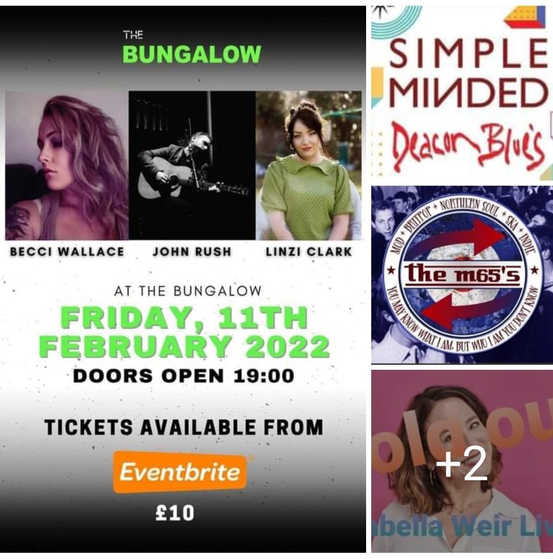 WHATS ON 👇

Thursday 10th 7pm  Arabella Weir *SOLD OUT*

Friday 11th 7pm Becci Wallace, John Rush and Linzi Clark

Saturday Afternoon 12th 1pm The M65s FREE ENTRY

Saturday Night 12th 7pm Simple Minded and Deacon Blues Double Header £11

Sunday 13th Afternoon 3pm Open Stage