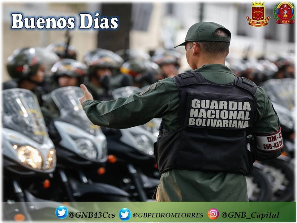 PacTazon's tweet photo. #7Feb || La .@GNBCapital les desea muy Buenos Dias  🌅 y feliz comienzo de Semana para todos. 🇻🇪🇻🇪🇻🇪 

#GNB #FANB 
#GNBCapital
#GNBD434 https://t.co/MSXdS3izoc