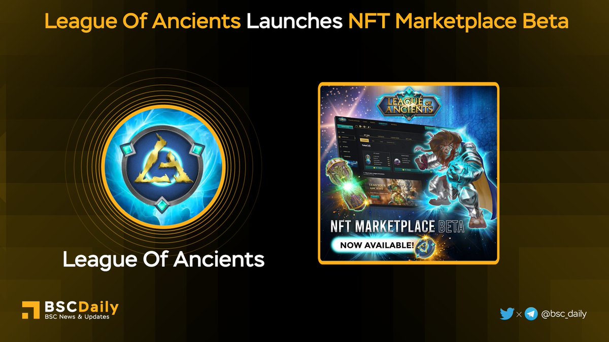 The #Metaverse MOBA #NFTGame <a href="/LOAOfficialMOBA/">League Of Ancients Official 🪙 $LOA</a> announced the launch of its #NFT Marketplace!

Though still in the beta ver, this marketplace has received good feedback. To answer questions from the community, #LOA will host an AMA on Feb 8th.

🪄marketplace.leagueofancients.com/marketplace

#BSC #BNB