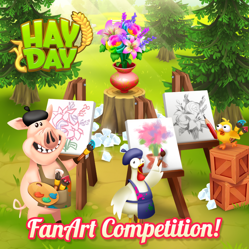 hayday's tweet image. Time to show us your drawing skills! 🎨🖼️ We'll be giving 100 diamonds to our 5 favorite drawings! 💎 It must be Hay Day related of course. We'll be announcing the winners 24 hours after this post.

❗IMPORTANT❗ Make sure to put your farm tag and name in the comment!

 Good luck