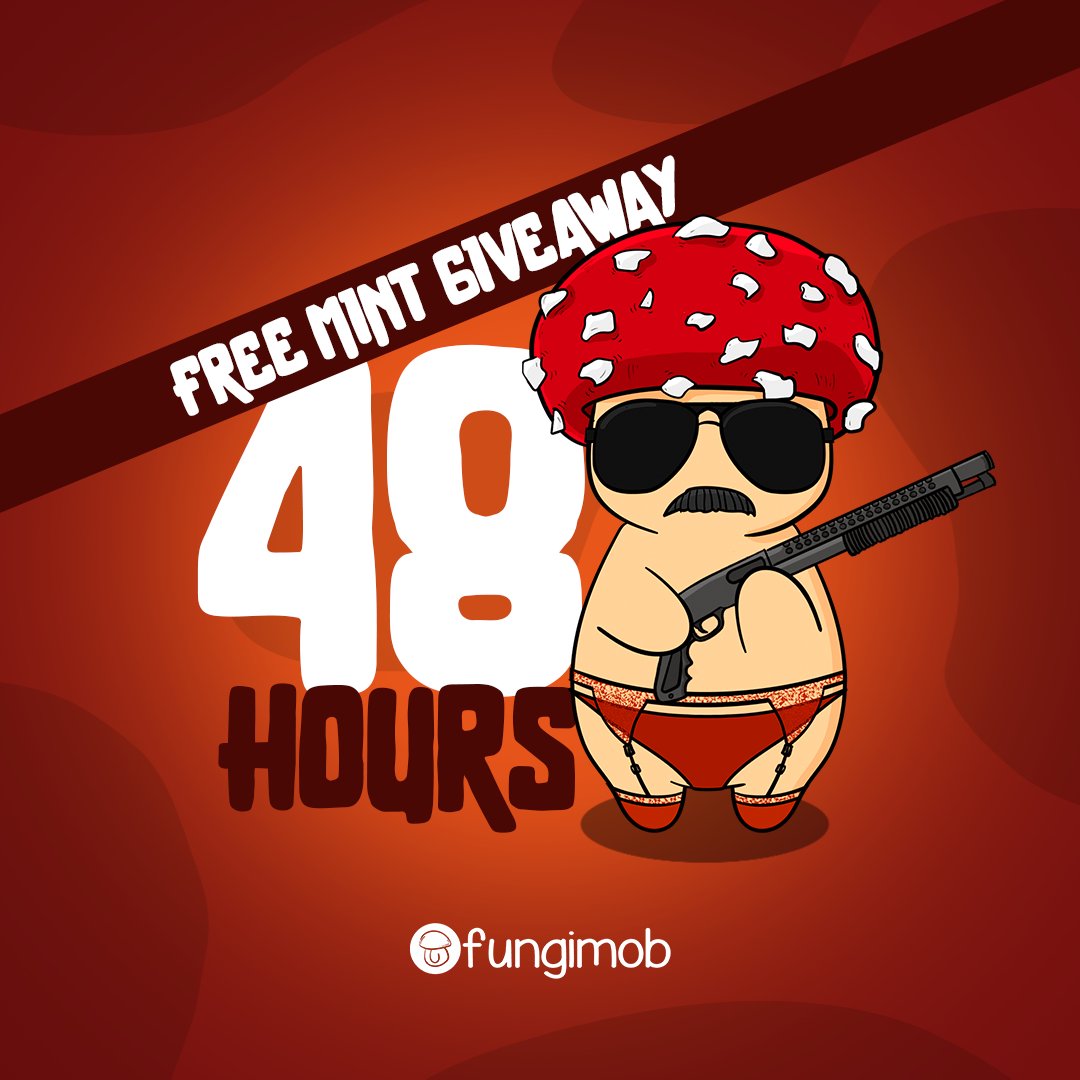 48 Hours GIVEAWAY
prize: 1x FREE MINT

To enter 👇
Follow <a href="/fungimob/">fungimob</a> 
-Like &amp; RT
-Tag 2 friends 

Winners announced in 48 hours! Good luck #NFT fam!
