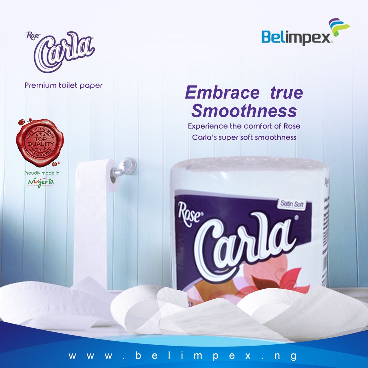 belimpexlimited's tweet photo. Experience the comforting feel and care of Rose Carla Satin-soft smoothness like you truly deserve.

#RoseCarla #Satinsoft #toiletpaper #Tissuepaper https://t.co/izcKSgJS0Q