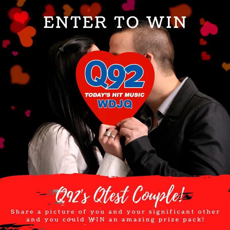 Q92's tweet photo. 🚨❤️ Contest Alert ❤️🚨
Are you Canton’s #Qtestcouple ? Head to our FB page right now to enter!
1. Post a pic of u & your QT!
2. Use the hashtag #Qtestcouple
Win Dinner at @GervasiVineyard Flowers from Dehoff’s tix to see @joshgroban & a ❤️ shaped 🎂!!! https://t.co/x2Jmcy8dgC