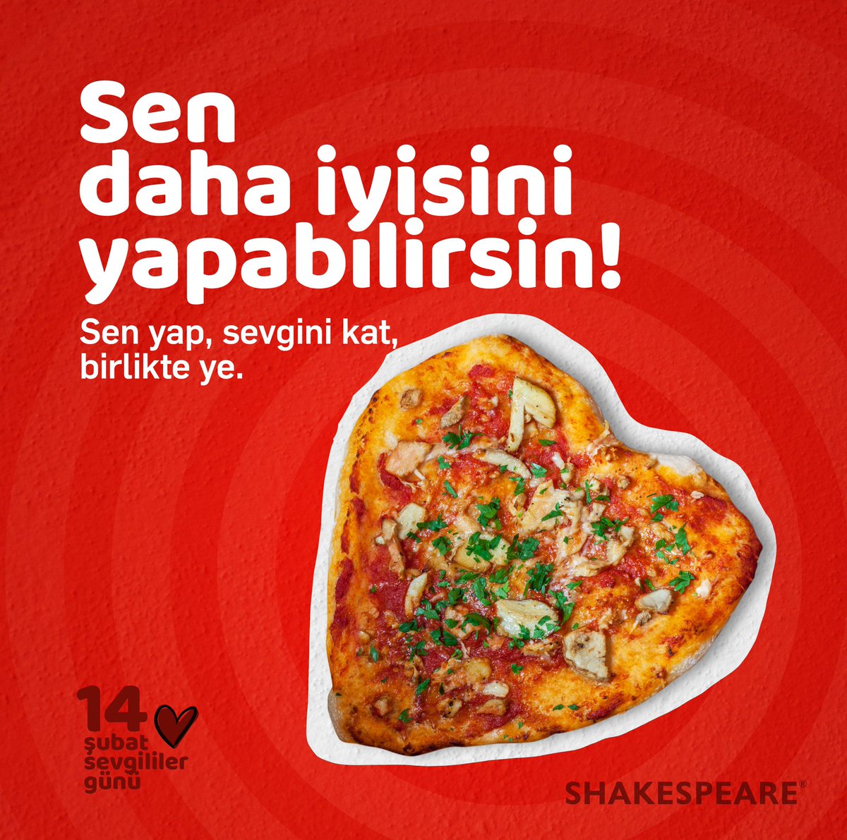 14 Şubat Sevgililer Günü’nde sürprizini Shakespeare’de yap!
Şeflerimizle birlikte mutfağa gir, kendi ellerinle pizzanı sevgiline sen yap, sevgini kat, birlikte ye! Bu deneyimi bizimle yaşamak istersen bize DM’den ulaş!

#Shxpr #ShxprBistro #SevgililerGünü