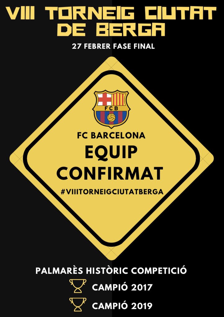 STorrabadella's tweet image. 🏆Comencem la presentació dels equips que formaran part de la fase final del #VIIITorneigCiutatBerga amb l'únic club que ha guanyat dues edicions del torneig. Aconseguiran el triplet aquest any? Benvinguts @FCBmasia ‼️