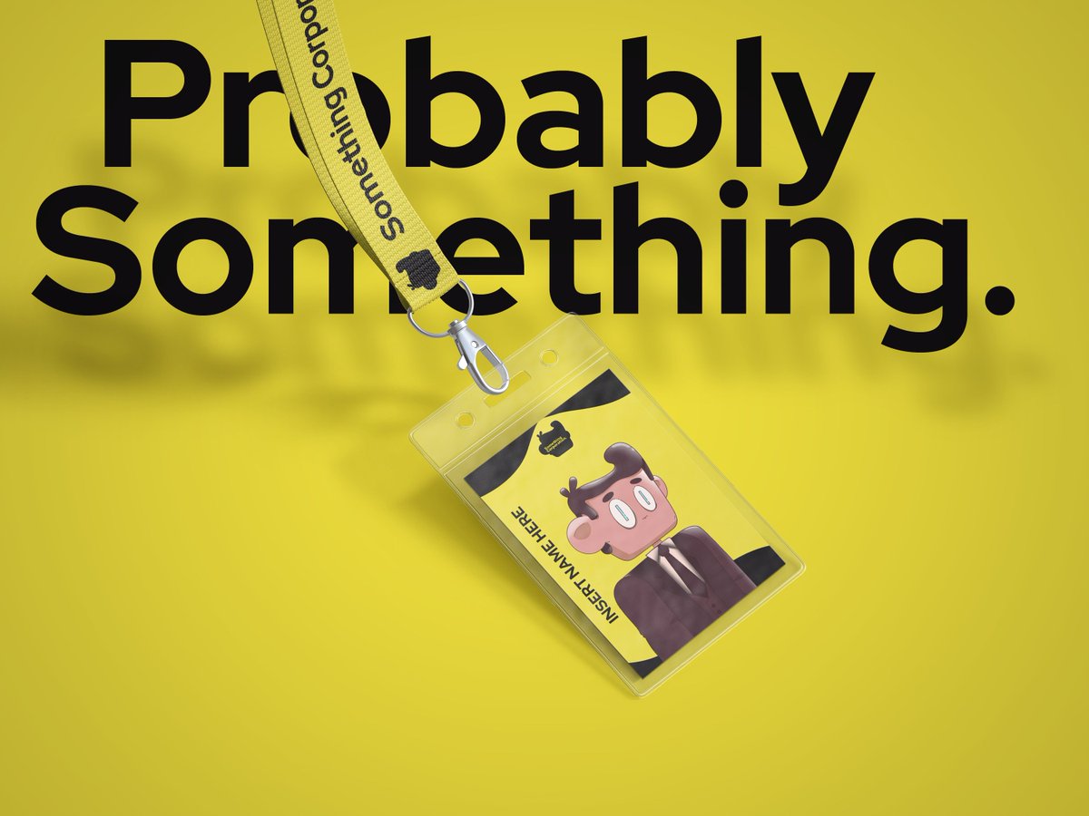 SmthngCorpNFT's tweet photo. Corporate says we probably shouldn't tease too much, so here's our company badge. #SomethingCorporation 

Oh f***, did we forget to put our name?

#ProbablySomething #CNFT #CNFTCommunity #ADA #Cardano https://t.co/D4ZzFVFLEB