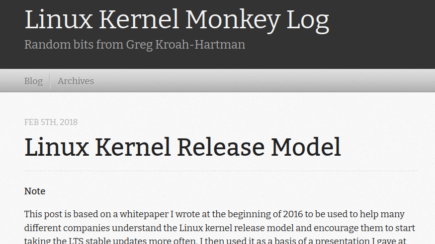 "[…] the #Linux #kernel community almost never declares specific changes as “security fixes” […] many bugfixes are only determined to be security related after much time […] keep users from getting a false sense of security […]" 

From <a href="/gregkh/">Greg K-H</a> in 2018: kroah.com/log/blog/2018/…