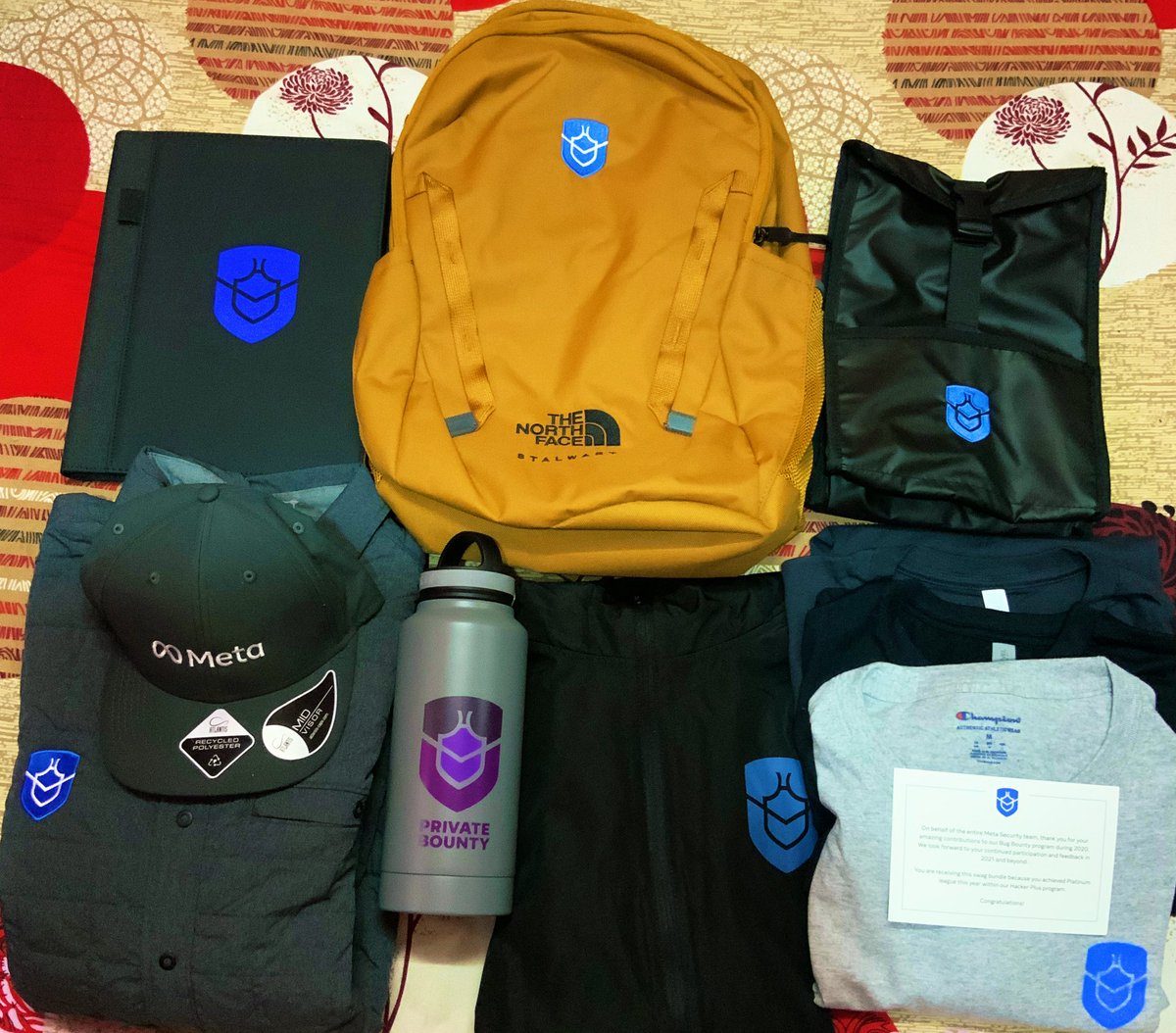 saugatscript's tweet image. Swag Bundle from @Meta (Facebook) 😎
Thank you @fbsecurity for the great token of appreciation. ❤️