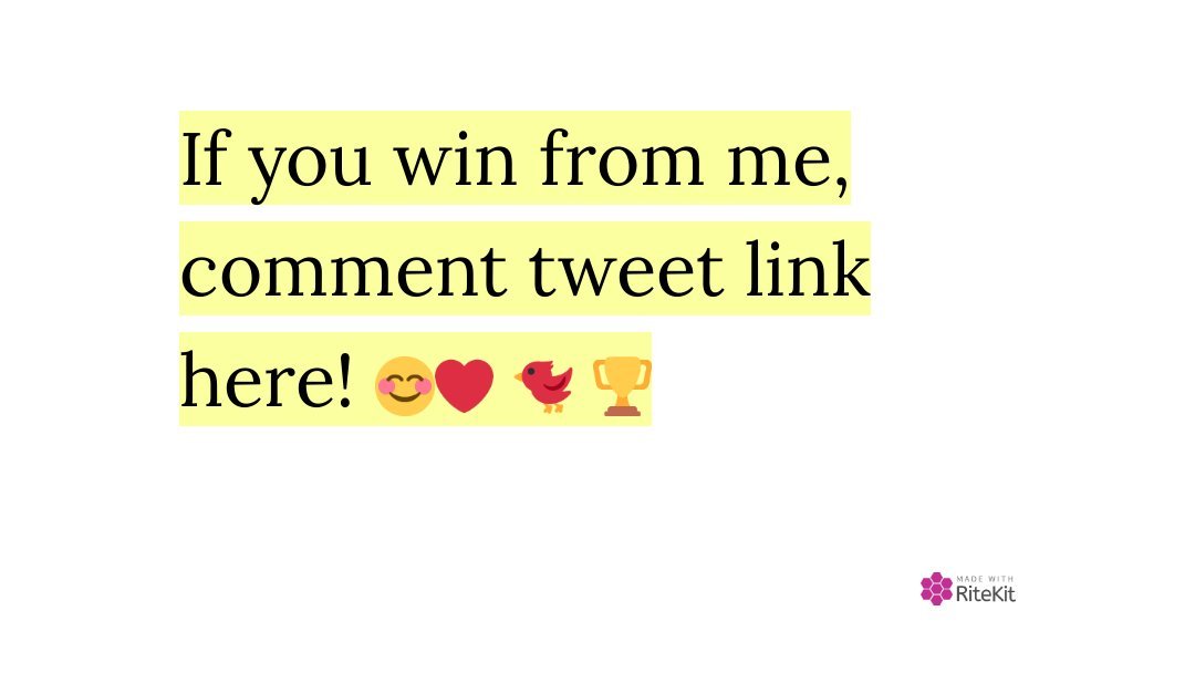 If #YouWin #FromMe, comment tweet link here! 😊❤️ 🐦 🏆 prodosk, #prodosk