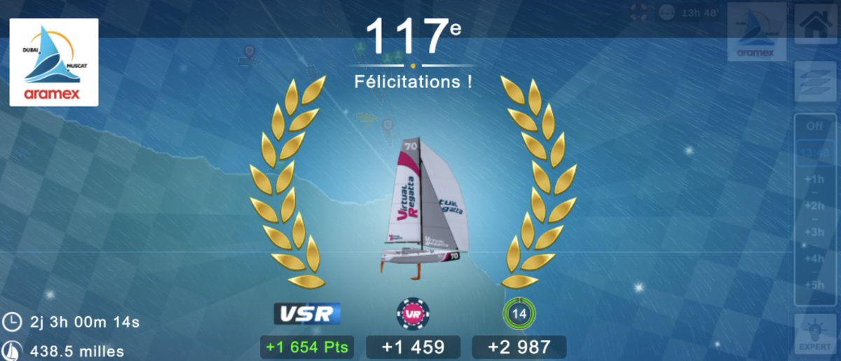 CommandantMitc2's tweet photo. Course courte mais intense que cette #Dubaitomuscat sur @VirtualRegatta. Piégé par un contre bord pas nécessaire ! 🙄 C'est le jeu ! 😊 Bravo aux INC qui font un carton et bravo au vainqueur #FlyingPhil/INC👍 https://t.co/0U4fz5xfx5