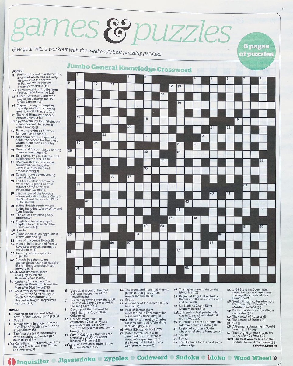 We have been overwhelmed with the coverage and public interest for our film ‘Vindication Swim’. We were thrilled to see that we had made the crossword in iWeekend! Thank you <a href="/Independent/">The Independent</a> for making us part of your ‘Jumbo General Knowledge Crossword’ 🖊