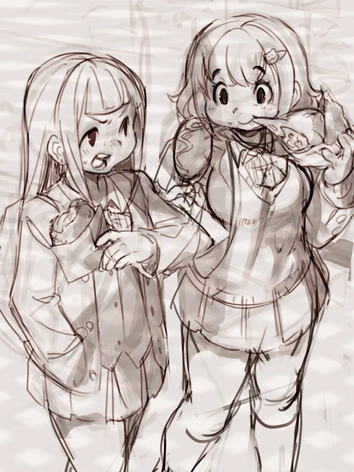ずっと放置しちゃってるけど完成させたいラフ😭 