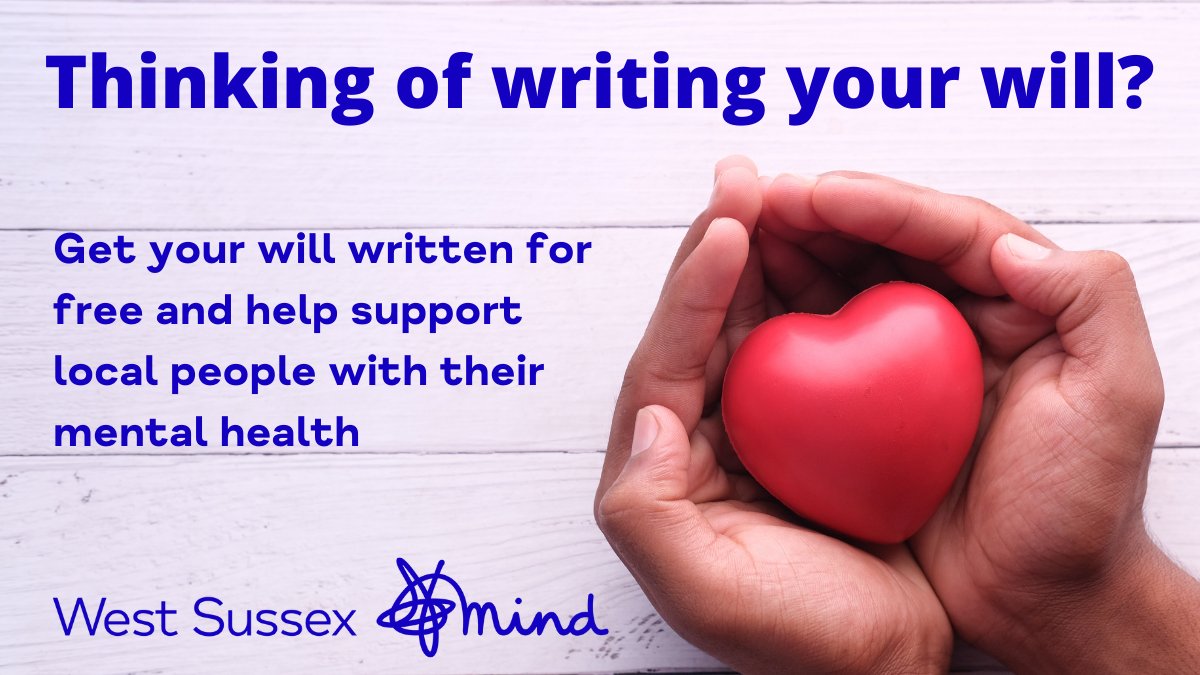 WestSussexMind's tweet photo. West Sussex Mind has partnered with Farewill to provide you with the opportunity to write your will for free ❤️
The service is simple and easy to use.
Visit https://t.co/8qhrQyfOsA to write your will now!
#farewill
#will
#mentalhealth
#westsussex https://t.co/m9XpQAbnPa