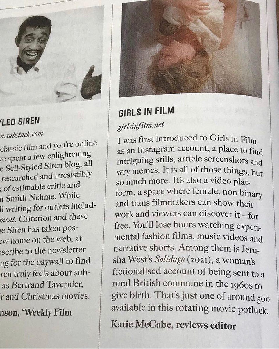FilmSolidago's tweet image. so lovely to see our film in the latest issue of @SightSoundmag @BFI