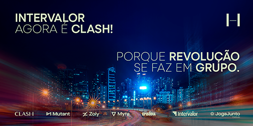 Intervalor's tweet image. Revolução não se faz sozinho. Por isso, a Intervalor agora faz parte do grupo Clash – que lidera as empresas Mutant, ZOLY, Myra , Episódia e Instituto Joga Junto.

Quer saber mais sobre essa novidade? Vem conferir a matéria completa aqui: lnkd.in/dBWekF3Q