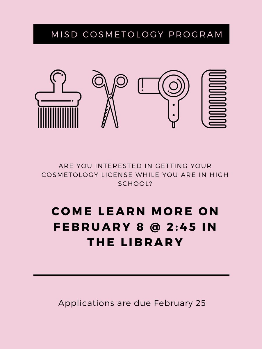 MISD Cosmetology Info Meeting 2/8-tomorrow