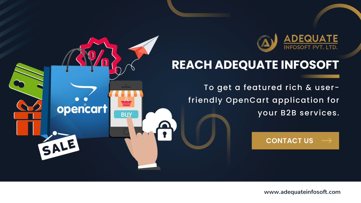 ADQInfosoft's tweet image. Reach Adequate Infosoft to get a featured rich and user-friendly OpenCart application for your B2B services

Visit us: adequateinfosoft.com/open-cart-deve…

#AdequateInfosoft #OpencartDevelopmentCompany #OpencartDevelopment #OpencartDevelopmentServices