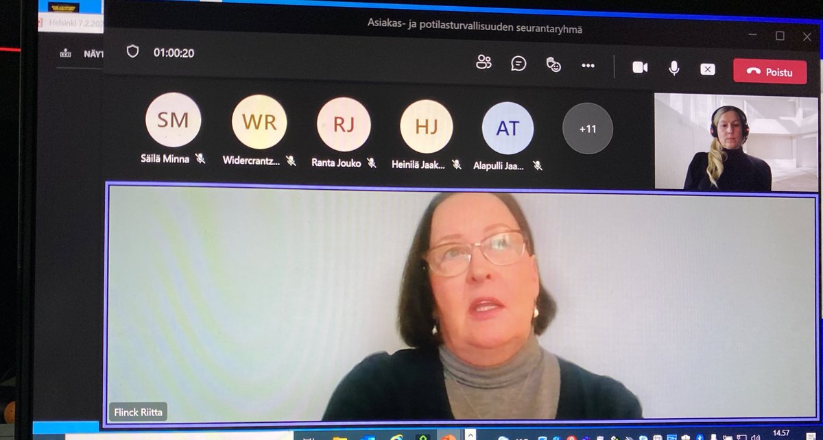 htiirinki's tweet photo. Asiakas- ja potilasturvallisuuden seurantaryhmässä @helsinki kertomassa #sote #turvallisuustutkinta yhdessä @OTKES_SIAF asiantuntija Riitta Flinckin kanssa. Sosiaalipalveluissa mahdollisesti tutkittavia, seurauksiltaan vakavia tapahtumia  tulisi tunnistaa nykyistä paremmin. https://t.co/9w5uuPXwR5