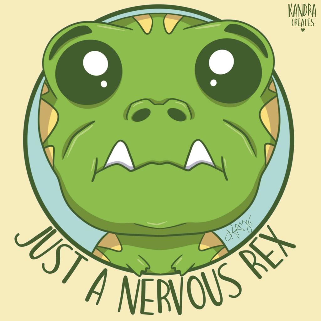 kandracreates's tweet photo. Finished up this cutie and I totally relate some days. Definitely think button or tee for this one! What do ya'll think?
#nervousrex #mentalhealthmatters #relatable #mondaymood #cuteillustration #cutedino #kawaiiart #procreateartist https://t.co/zLgJ27UUge