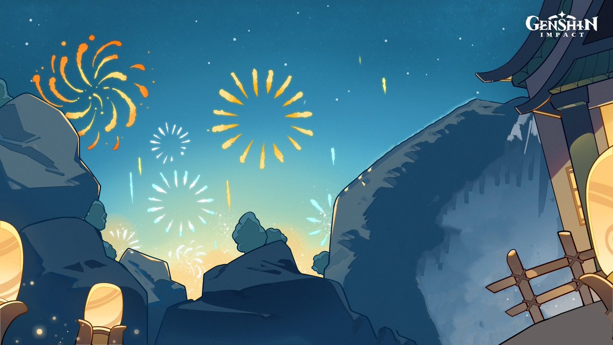... set off fireworks to pray for peace.

#GenshinImpact